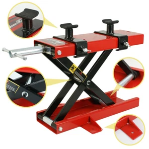 Gato elevador central de tijera rojo para motocicleta 1100 lb mini polipasto soporte bicicletas ATV - Imagen 1 de 6