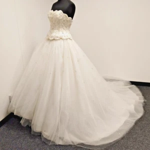 Hollywood Dreams "Mimi" 2019 - Size 10/12 Ivory Wedding Dress Princess Lace Up - Picture 1 of 24