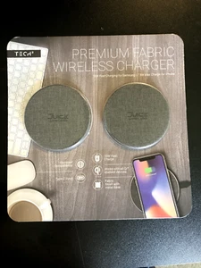 Paquete de 2 cargadores inalámbricos Tech Squared de tela premium de 7,5/10 W - Imagen 1 de 2