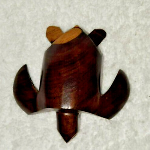 Ironwood Hand Carved Marine Sea Turtle Tortoise Figurine Carving 3 1/”2 L
