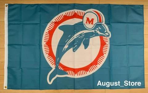 Retro Miami Dolphins 3x5 ft Flag NFL Banner Cover