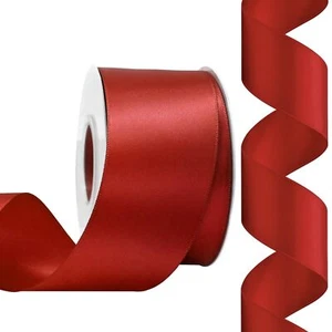 Red Satin Ribbon 2 Inch 25 Yards Double Faced Polyester Satin Ribbons for Gif... - Picture 1 of 6