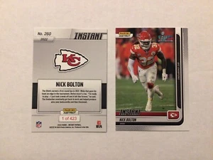 Nick Bolton #260 Chiefs 1 of 423 made 2022 Panini Instant AFC Champions SB 57 - Picture 1 of 1