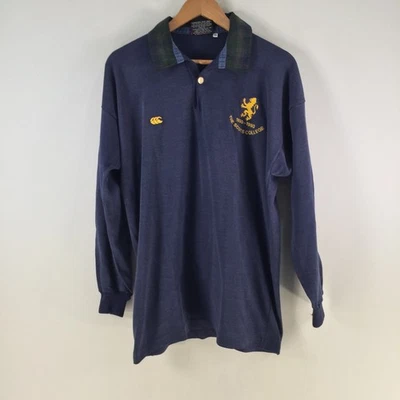 Canterbury vintage 1993 scots college rugby polo shirt size M navy blue 122888 - Image 1 of 4