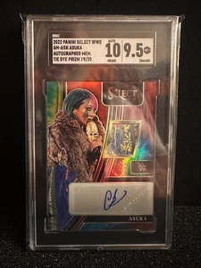 Memorabilia autógrafa 2022 Panini Select WWE Asuka #AM-ASK Tie-Dye Prizm/25 - Imagen 1 de 4
