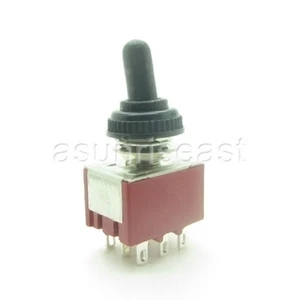 5 × Interruptor de palanca rojo 3PDT 2 posiciones 6 mm ENCENDIDO-ENCENDIDO 9 PINES + Tapa de cubierta impermeable - Imagen 1 de 6