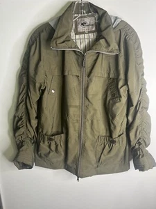 KC Collections Zipup Rain Coat Womens Medium Lined Casual Green Pockets - Picture 1 of 10