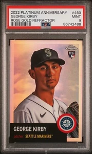 2022 Topps Chrome Platinum George Kirby #/75 Rose Gold Refractor RC PSA 9 Mint - Picture 1 of 2