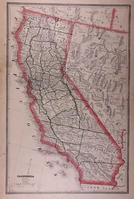 Mapa 1884 ~ CALIFORNIA - SAN FRANCISCO, SAN DIEGO, VALLE DE LA MUERTE (13x25)-#17 Foto 1 de 3