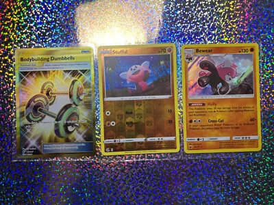 Pokemon TCG: Secret Rare 161/147 Bodybuilding Dumbells; Rare Holo 56/111 Bewear - Image 1 of 4