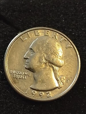 1992 D D.D.O.Error Quarter Dollar, Beautiful Letter Doubling  - Image 1 of 4