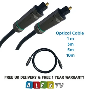 TOSLink Optical Audio Lead5mm Premium Digital Fibre cable in 1m, 3m, 5m and 10m - Picture 1 of 10