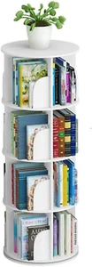 4 Tier 360° Rotating Stackable Shelves Bookshelf Organizer (White) - Picture 1 of 8