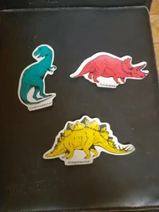 Dinosaur Magnets Lot Of 3 VTG T Rex nostalgia retro hipster fun - Picture 1 of 5