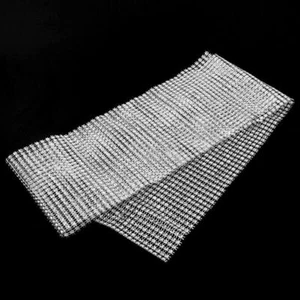 24 Rows Diamond Rhinestone Ribbon Mesh Wrap Wedding Party Decorations Silver - Picture 1 of 5