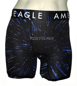 NWT AMERICAN EAGLE OUTFITTERS MENS 6" GALAXY FLEX TRUNK AEO BLACK BOXER BRIEFS - Picture 1 of 1