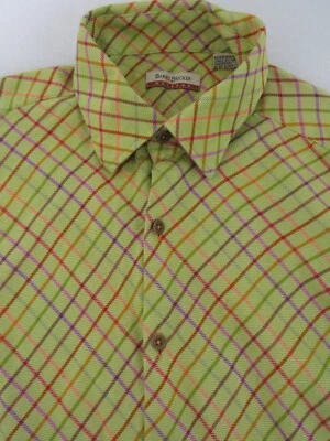 Barry Bricken Sz L Mens Gold Multi-color Cotton Spread Collar Shirt - Image 1 of 4