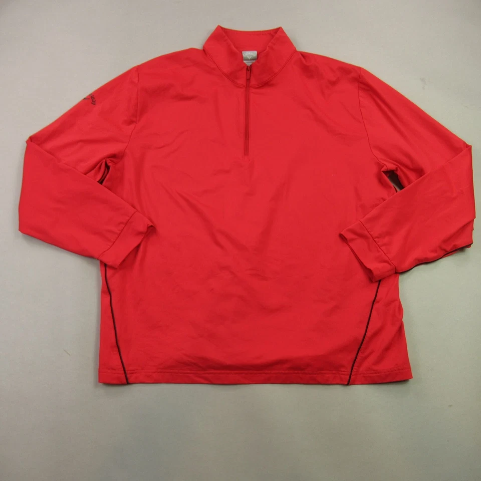 Callaway Sweater Mens 2XL Long Sleeve 1/4 Zip Neck Golf Weather Series Red - Image 1 of 4
