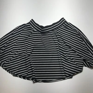 Torrid Black White Striped Circle Skirt 20" Length Stretch Summer Casual Size 0 - Picture 1 of 18