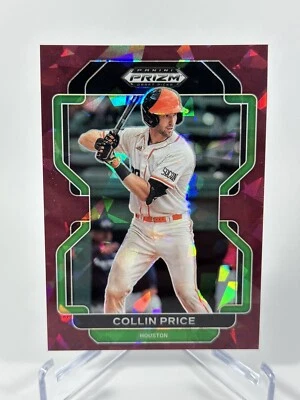 2022 Panini Prizm Draft Collin Price #PDP193 Burgundy Cracked Ice Prizm RC /23 - Image 1 of 2
