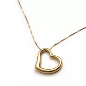 Nuova collana ROBERTO COIN oro giallo 18 kt piccoli tesori cuore inclinato 16,5" - Foto 1 di 9