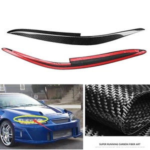 Carbon Fiber Headlight Eyebrow Eyelid Cover Trim For Honda Accord 1998-2002 2001 - Picture 1 of 7