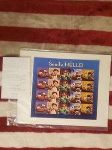 2011 COMPLETE SEND A HELLO DISNEY PIXAR FILMS FOREVER SHEET With Receipt - Picture 1 of 1