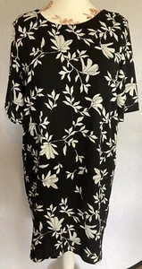 Black And White Floral Patterned Tunic Dress By Vero Moda Size X-Large - Picture 1 of 11