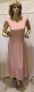 ❤️Vintage Caite Pink Rayon Sleeveless Maxi Slip Sheath Dress OX - Picture 1 of 11