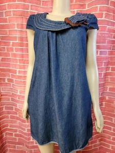Voom By Joy Han Blue Denim Women's Tunic Top Dress Size S With Pockets #W6 - Picture 1 of 10