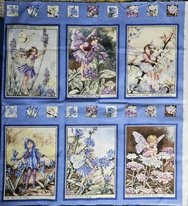 Vintage Periwinkle Flower Fairies Quilting Panels by Michael Miller Fabrics - Picture 1 of 4
