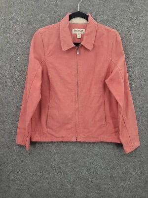 Chaqueta Dri Duck Mujer Mediana Laurel Cremallera Completa Lona Bolsillos Forrada Logo Rosa Foto 1 de 4