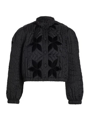 NEW, Free people Quinn Floral Embroidered Quilted Jacket in Black Size S #SJ1893 - Image 1 of 4