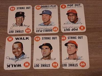Lote de 6 tarjetas de juego de béisbol 1968 Topps Foto 1 de 3