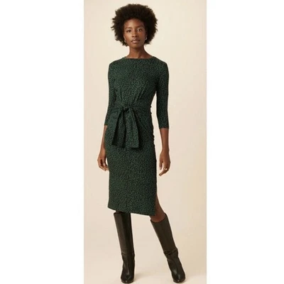 Nuevo con etiquetas Vestido Amour Vert Manga 3/4 Colombe Reverie Tejido Bosque Leopardo Talla 1X Verde Foto 1 de 4