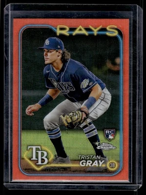 2024 Topps Chrome Tristan Gray #8 Rookie Orange Wave Refractor /25 RC - Image 1 of 2