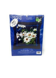 Candamar Designs Daisy Bouquet Kissen Kreuzstich Kit 51203 versiegelt 2001 OOP - Bild 1 von 3
