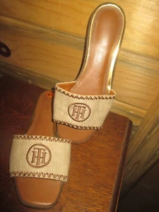 DAMEN Vintage TOMMY HILFIGER Sackleinen Slipper/Sandalen - 8 1/2 - 1990er - Bild 1 von 5