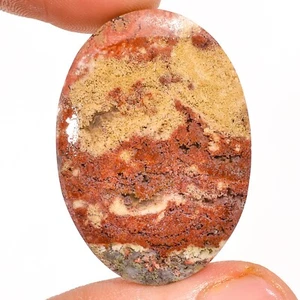 A+ 100% Natural indonesian MOSS AGATE Oval Cabochon Gemstone 31.50 Ct 25X35X5mm - Picture 1 of 7
