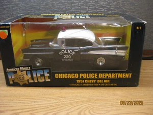 1/18 1957 CHEVROLET BEL AIR HT"CHICAGO POLICE" , ERTL/AMERICAN MUSCLE #33050 - Picture 1 of 24