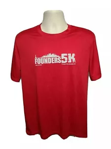 2013 Founders 5K Prospect Park Brooklyn NY Mens Medium Red Jersey - Picture 1 of 12