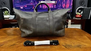 SHINOLA Carryall Navigator 1st OS Charcoal Navigat Leather Large Duffle Bag. - Picture 1 of 23