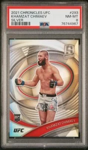Chronicles UFC Silver Prizm #293 2021 KHAMZAT CHIMAEV SP RC ¡Novato! PSA 8 casi nuevo-como nuevo - Imagen 1 de 2