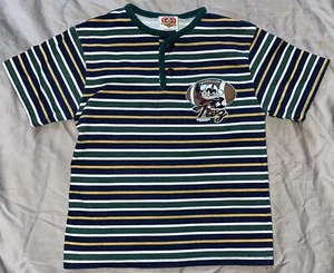 Taz Football Kids 7 Vintage 1998 Looney Tunes WB Striped 2 button shirt 13.5x18 - Picture 1 of 5