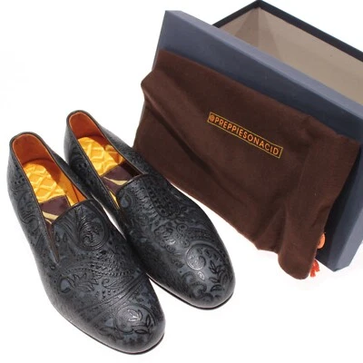 Preppies On Acid NWB Loafer Dress Shoes Size 8 UK 9 US Paisley Slipper In Blue - Image 1 of 4