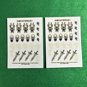 Warhammer Dark Elf Shields Elves Calcomanía Transferencias Hoja #5 x2 Games Workshop 🟢 - Imagen 1 de 3