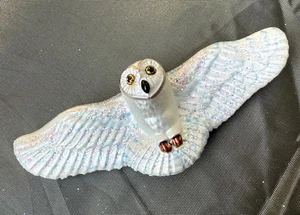 Old World Ornaments Christmas Blown Glass Flying Great White Snowy Owl Ornament - Picture 1 of 6