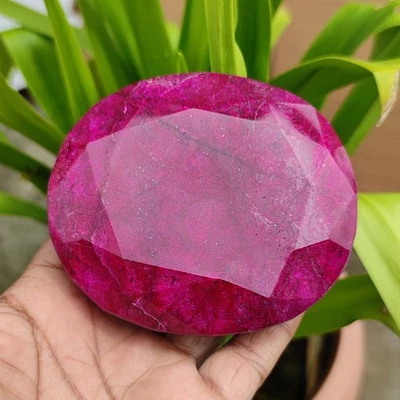 Natural 2732 Ct Certified South African Red Ruby Loose Gemstone Oval Shape - Image 1 of 4
