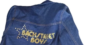 Vintage 90s Backstreet Boys Denim Jean Jacket Rare M Y2K Giant Brand BSB NKOTBSB - Picture 1 of 11