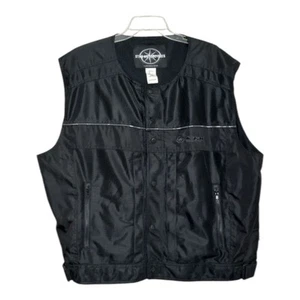 Star Yamaha Motorcycle Vest Men's 2XL Black Full Button Mesh Racing Jacket - Picture 1 of 14